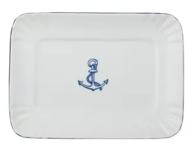 Ahoy Cer Trinket Plate 13.5x19cm - Roma Gift & Gourmet