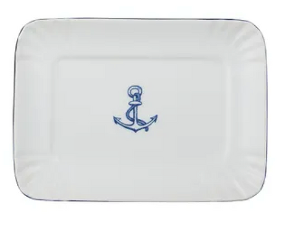 Ahoy Cer Trinket Plate 13.5x19cm - Roma Gift & Gourmet