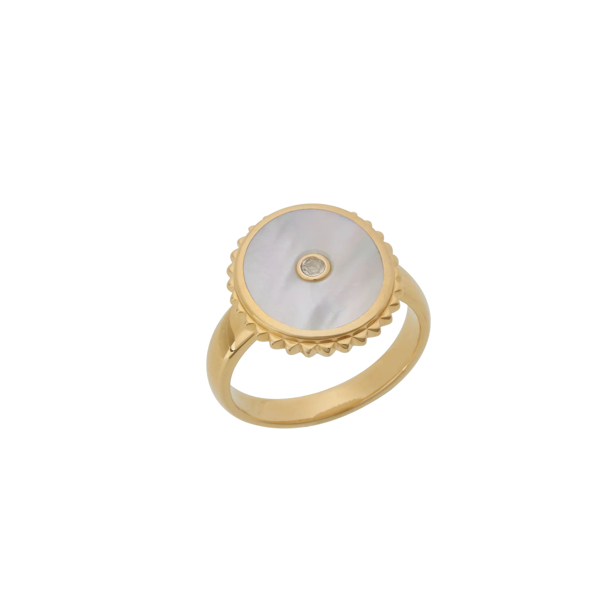 Halcyon Shield Ring 18KT  Yellow Gold Plate - Roma Gift & Gourmet