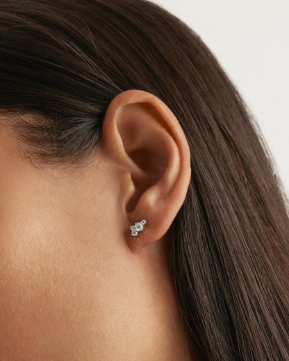 Silver Mist Stud Earrings