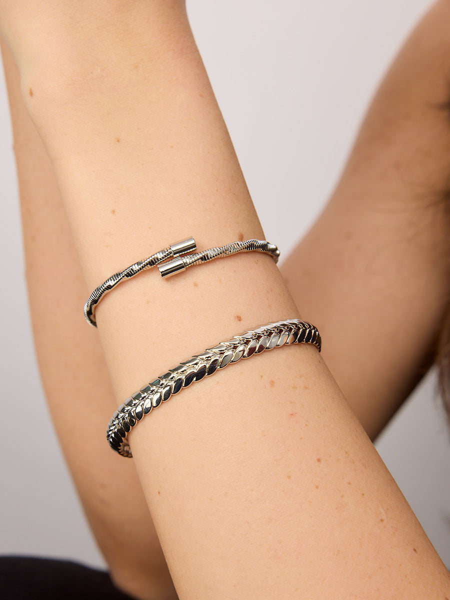 Silver Twisted Wrap Bracelet