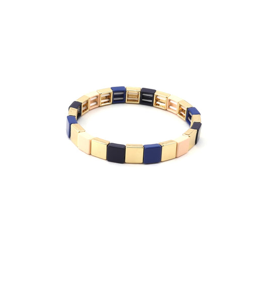 Navy Square Tile Bracelet - Roma Gift & Gourmet