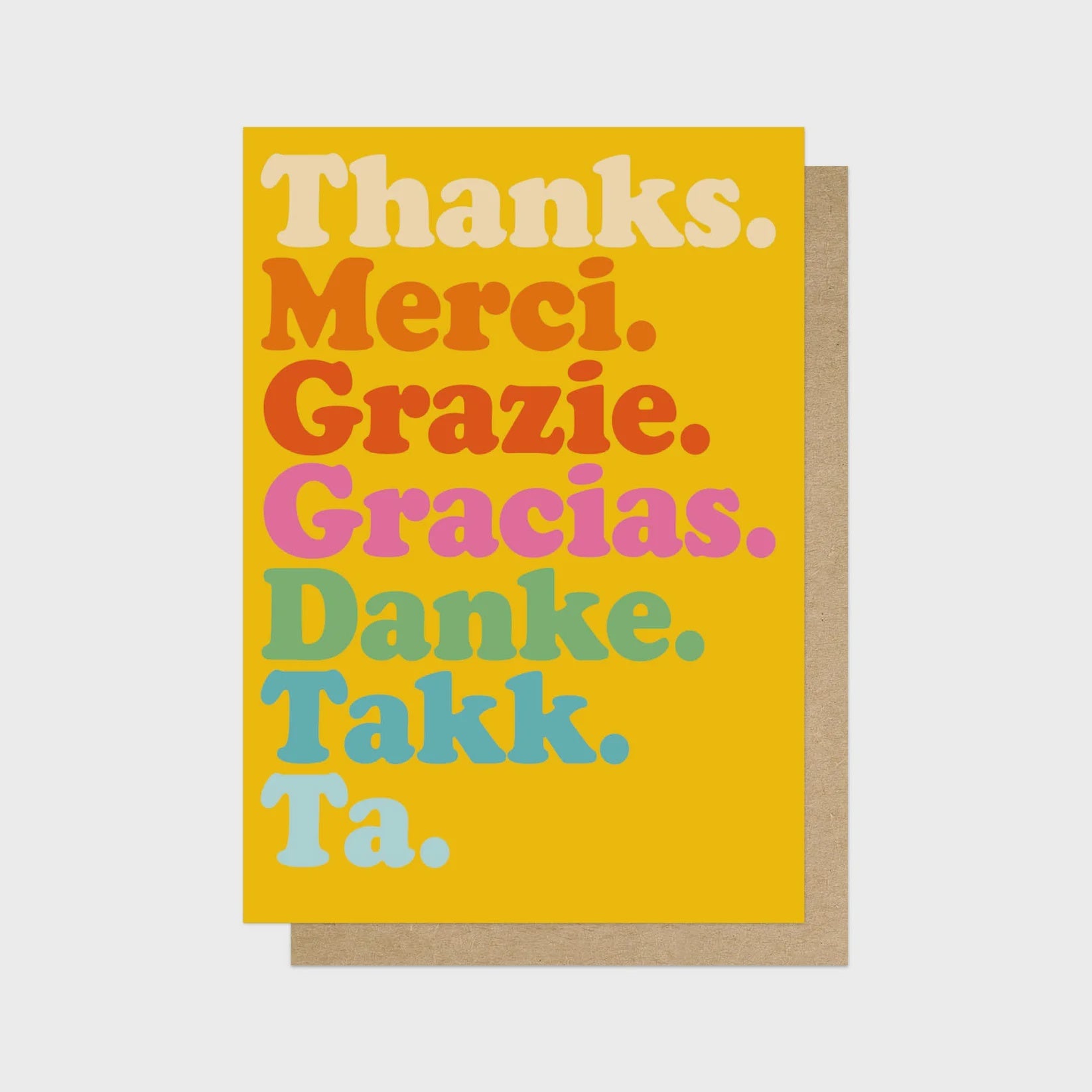 Thanks. Merci. Grazie. Card - Roma Gift & Gourmet
