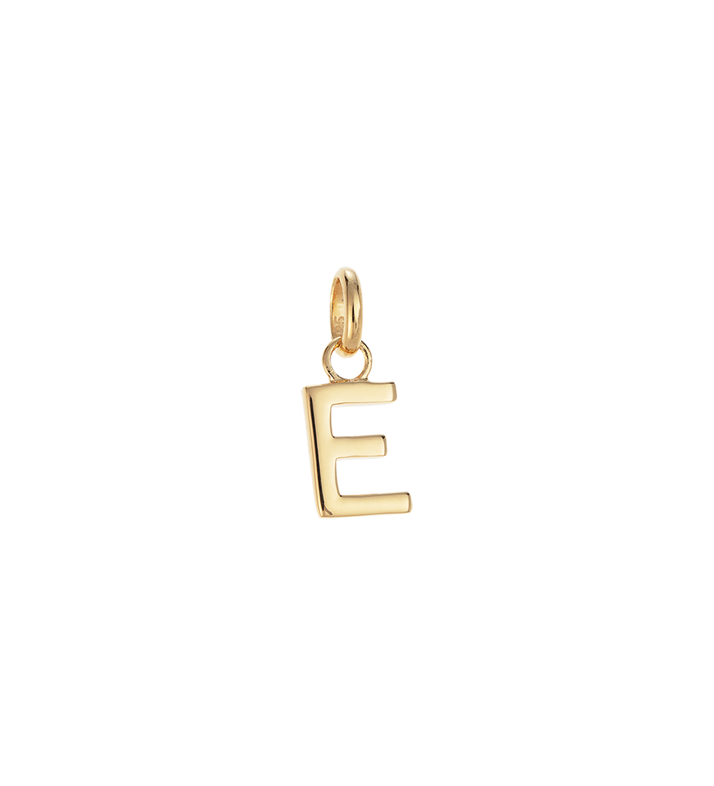 E - OUTLINE INITIAL (18K GOLD VERMEIL)
