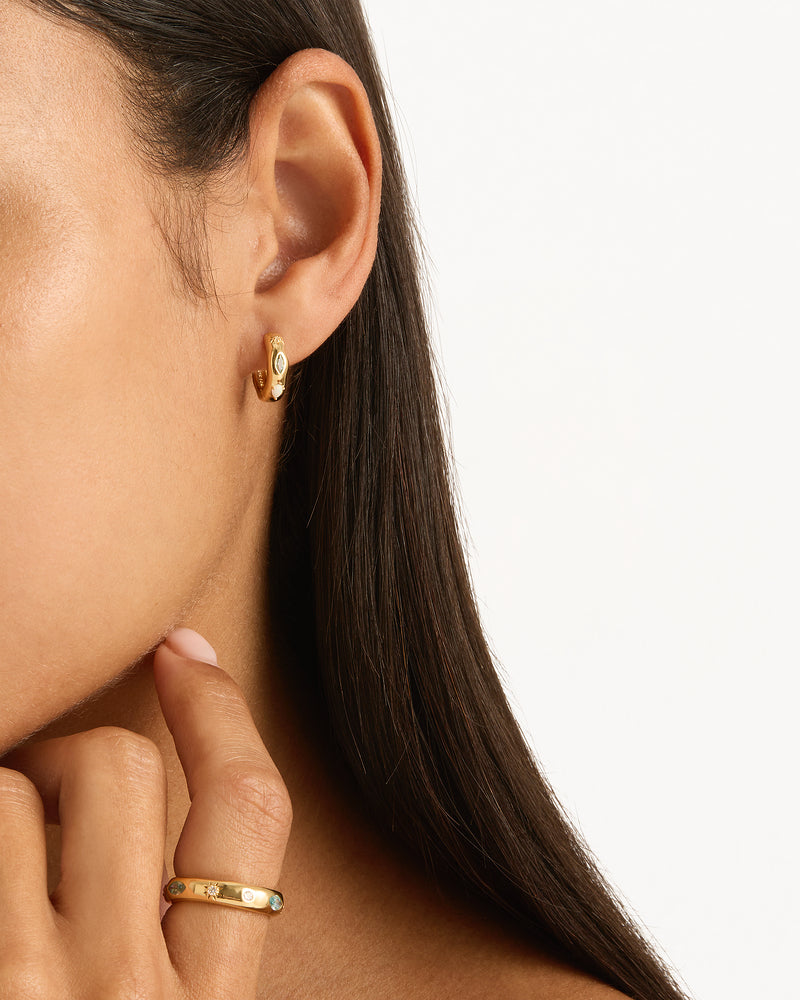 Hope and Protection Hoops - 18k Gold Vermeil - Roma Gift & Gourmet