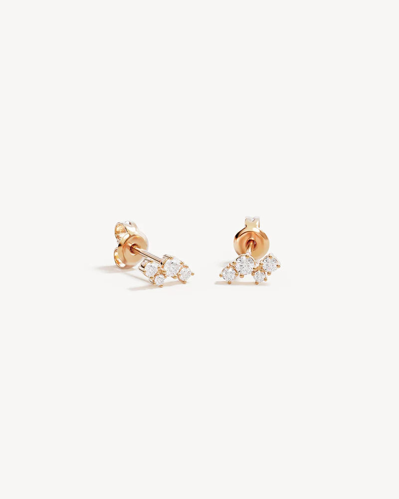 Moon Dust Stud Earrings 18k Gold Vermeil