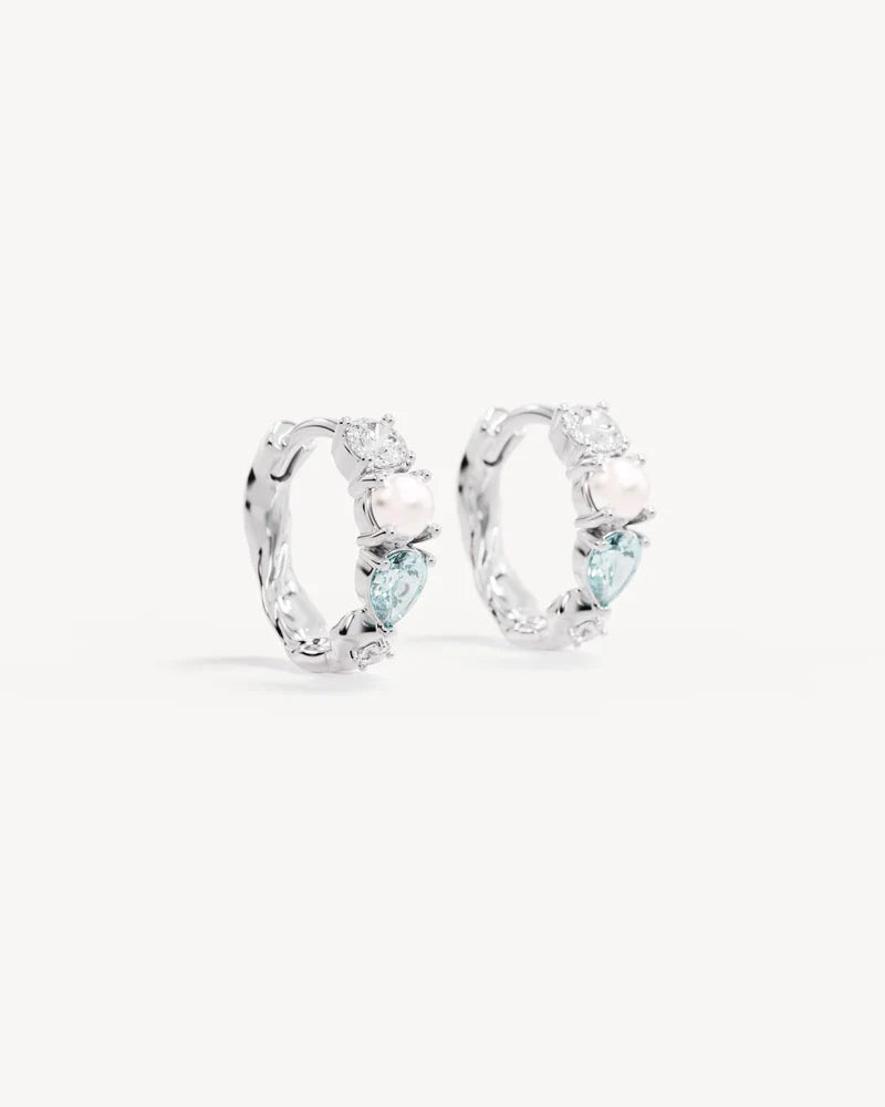 Breathe in Stillness Hoops - Silver