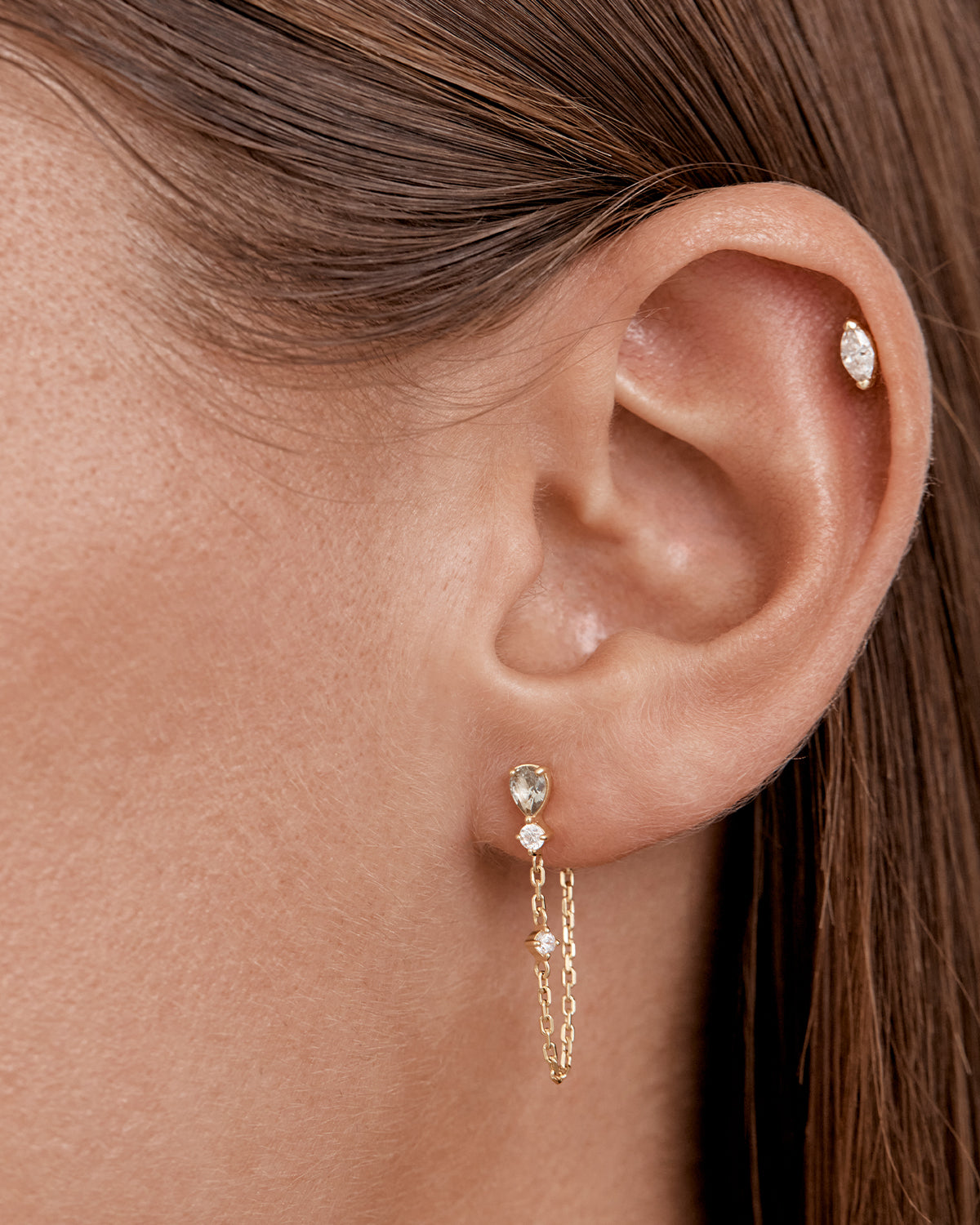 18k Gold Vermeil Aura Chain Earrings