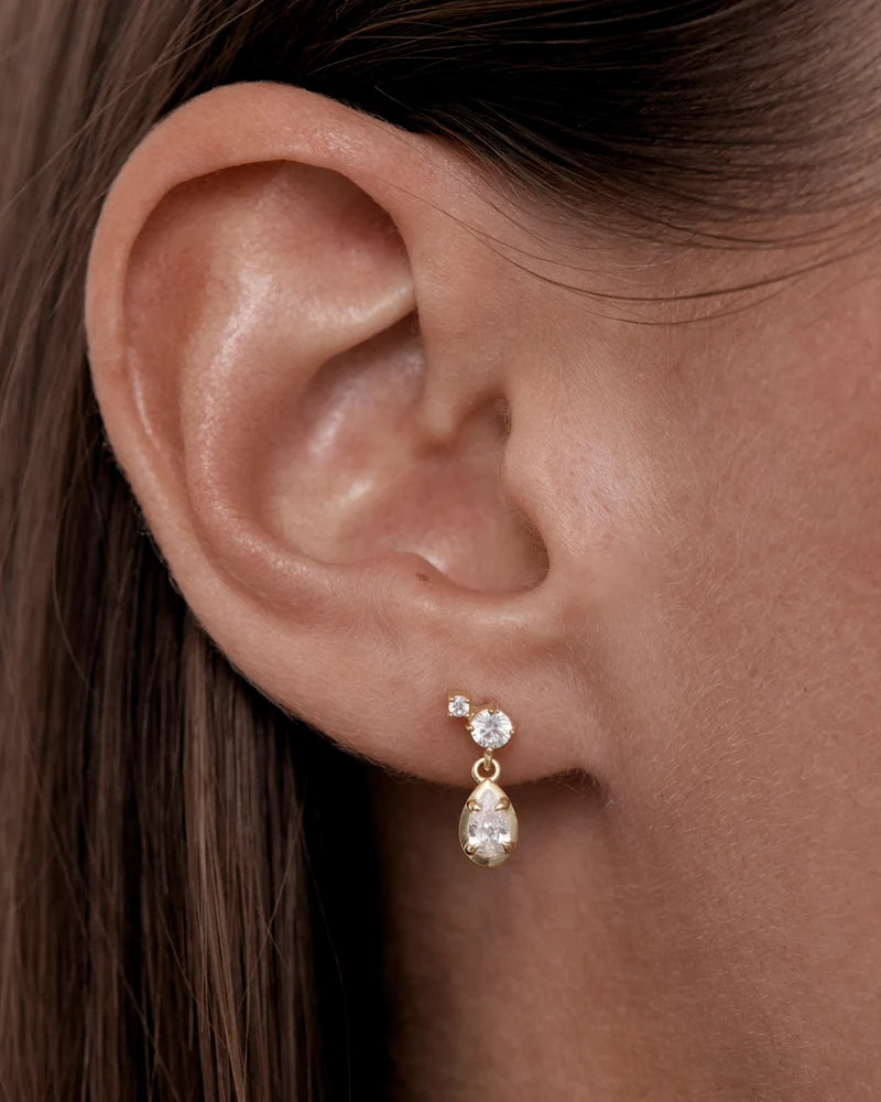 Quiet Radiance Drop Stud Earrings