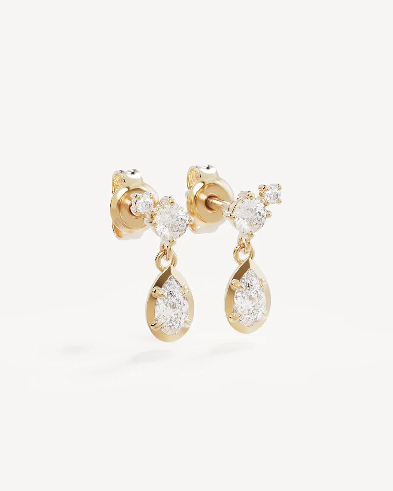 Quiet Radiance Drop Stud Earrings