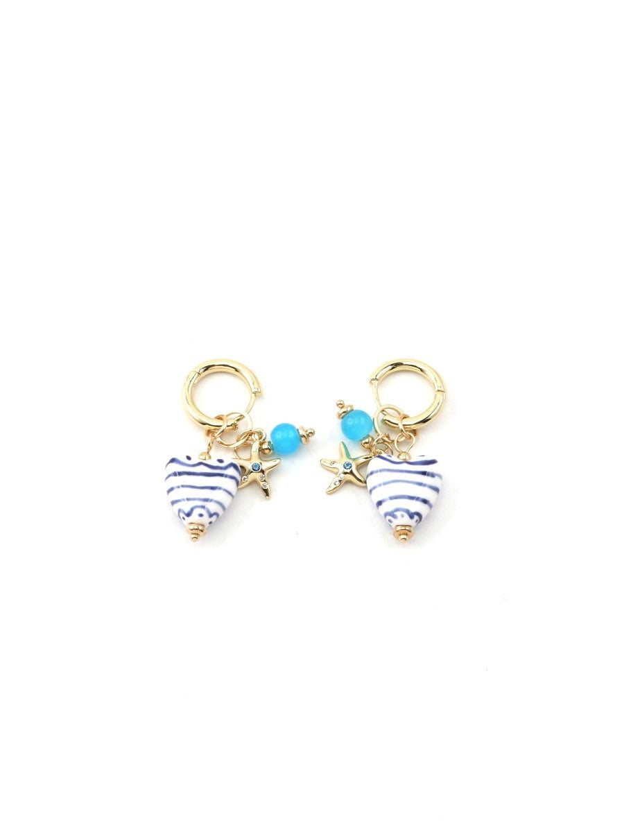 Blue Stripe Heart Huggie - Roma Gift & Gourmet