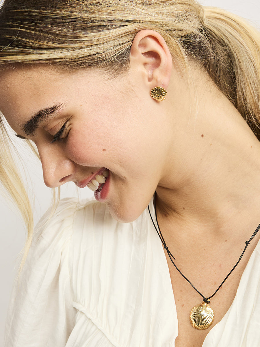 Gold Marine Scallop Earring