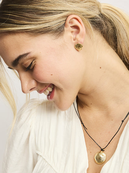 Gold Marine Scallop Earring