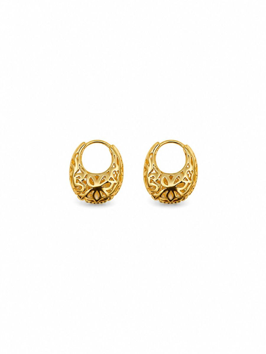 Gold Filigree Hoops