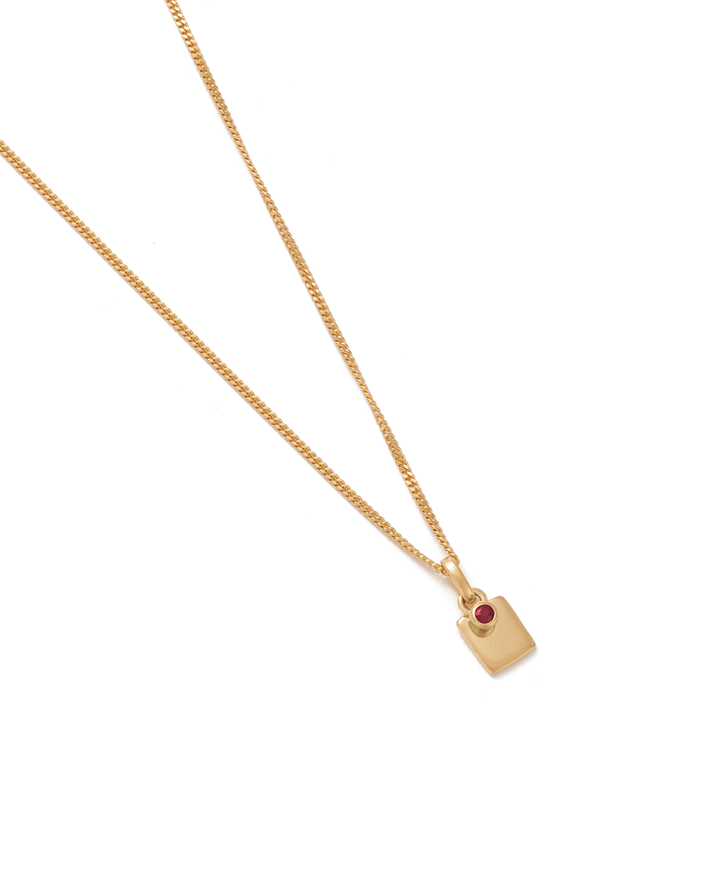ENGRAVABLE GARNET BIRTHSTONE NECKLACE (18K GOLD VERMEIL)