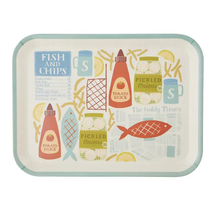 Fish n Chips Bamboo Fibre Tray 44x33cm