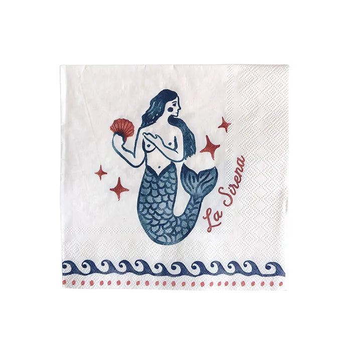 La Sirena 20pk 3 Ply 33cm Napkin Blu/Red