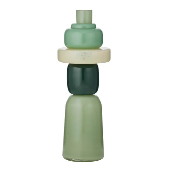 Luigi Glass Vase Mint and Forrest