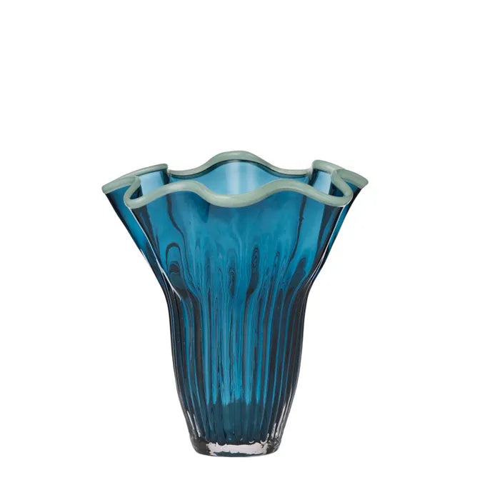 Agnes Glass Vase Teal/Sage - Small