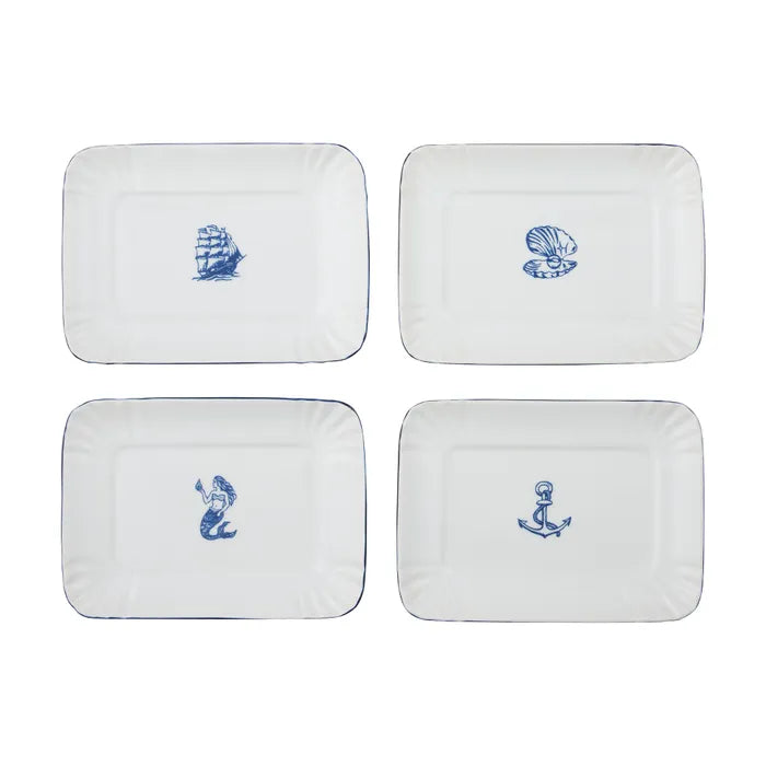 Ahoy Cer Trinket Plate 13.5x19cm - Roma Gift & Gourmet