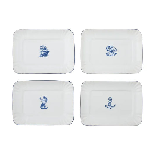 Ahoy Cer Trinket Plate 13.5x19cm - Roma Gift & Gourmet