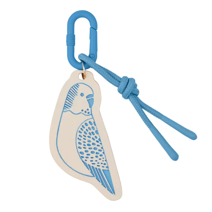 Kylie Resin Key Ring - Blue/Cream