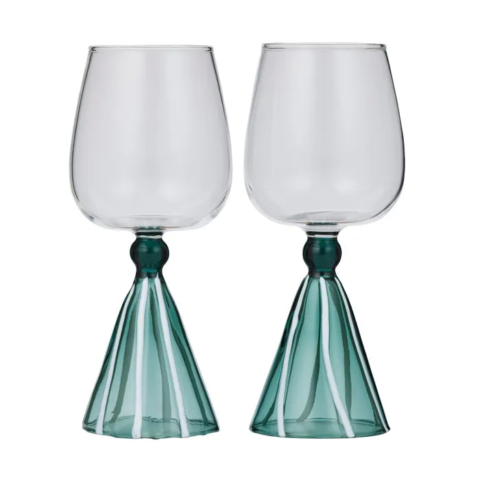 Ragni Set 2 Wine Glasses - Teal - Roma Gift & Gourmet