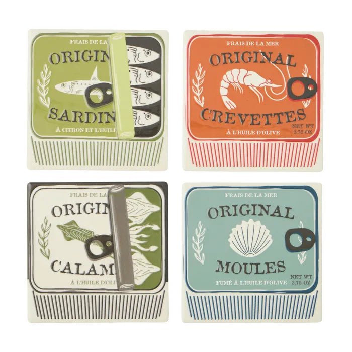 Lisbon S/4 Ceramic Coasters 10cm Multi - Roma Gift & Gourmet