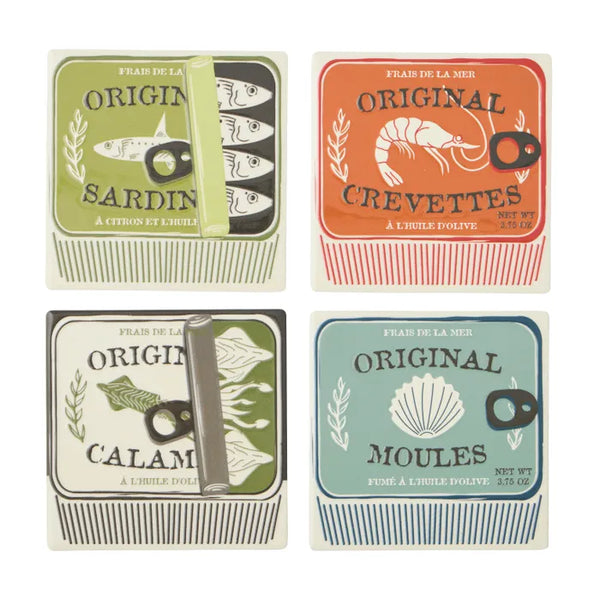 Lisbon S/4 Ceramic Coasters 10cm Multi - Roma Gift & Gourmet