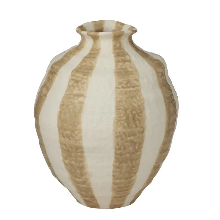 Rayas Ceramic Vase 26x30cm Taupe - Roma Gift & Gourmet