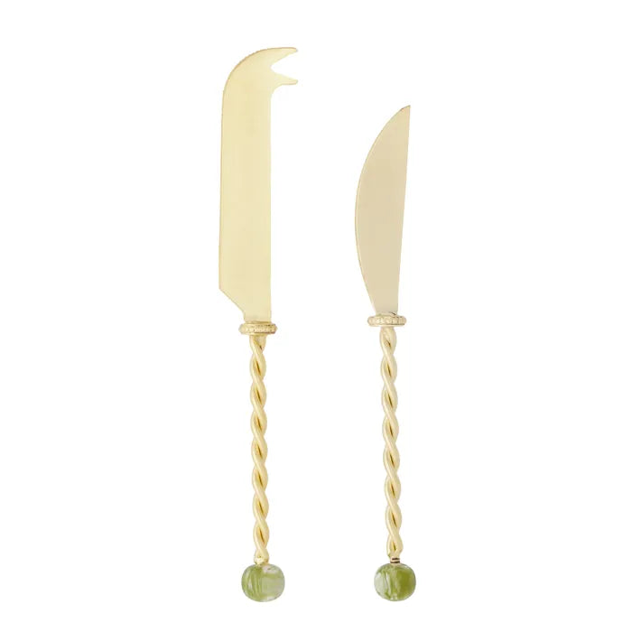 Amalia S/2 Stainless Steel/Resin Knives 20cm Olive - Roma Gift & Gourmet