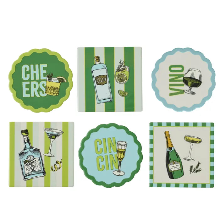 Gimlet Ceramic Coaster 10cm Assorted Coasters