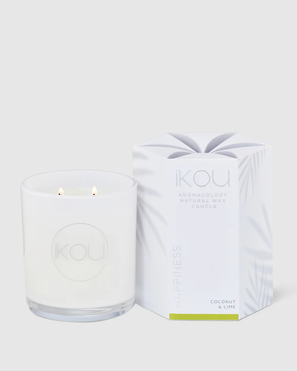 iKOU Eco-Luxury Glass Candle Large: Happiness