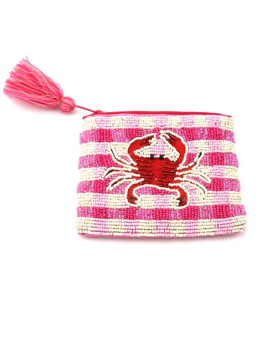 Crab Beaded Candy Checks Purse - Roma Gift & Gourmet