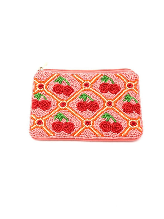 Cherry Garden Pink Beaded Purse - Roma Gift & Gourmet