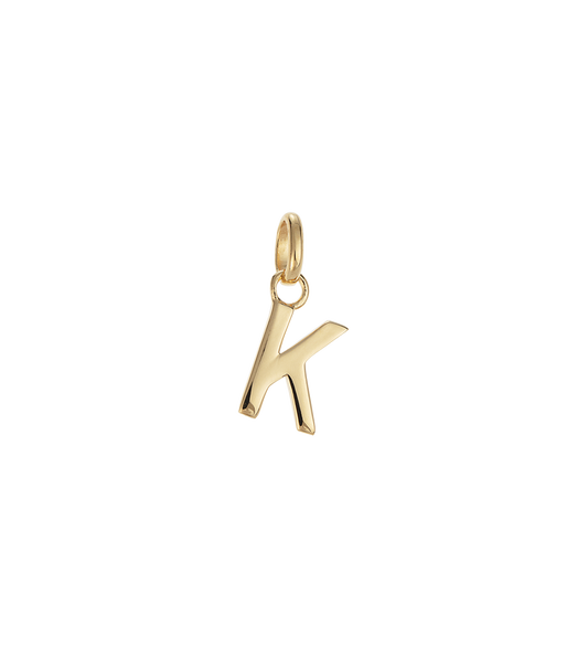 K - OUTLINE INITIAL (18K GOLD VERMEIL)