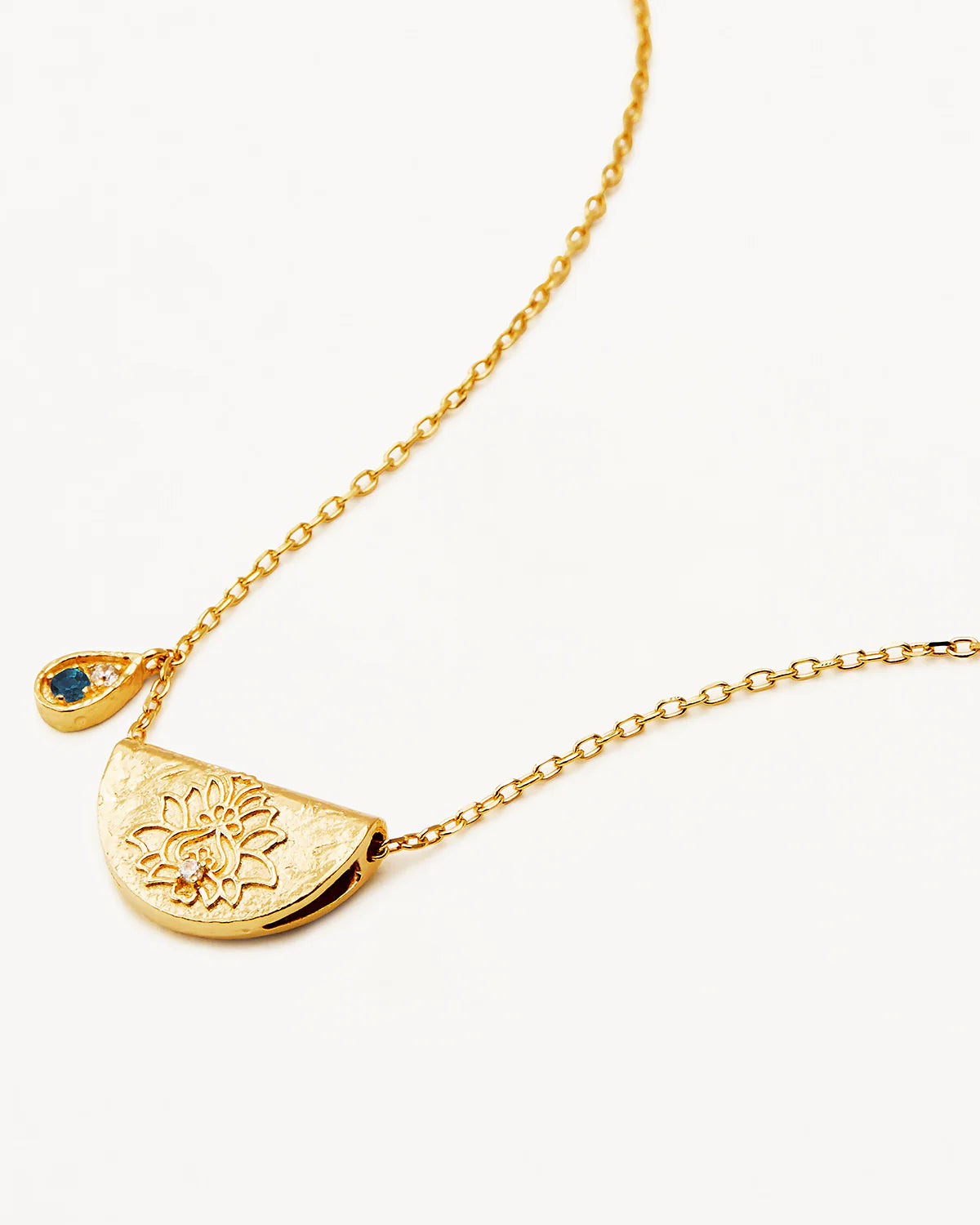 Lotus Birthstone Necklace-Gold - Roma Gift & Gourmet
