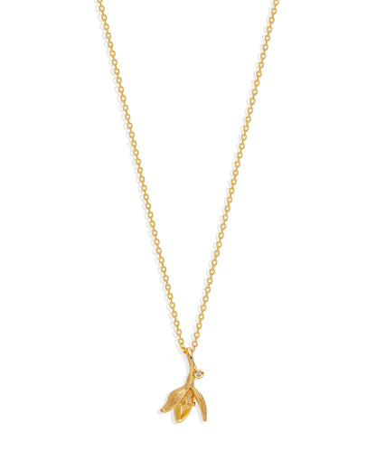 Birth Flower Necklace 18k Gold Vermeil