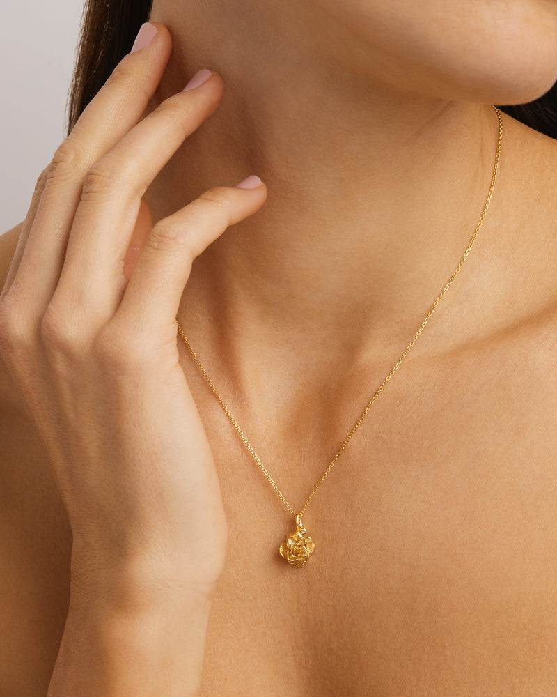 Birth Flower Necklace 18k Gold Vermeil - Roma Gift & Gourmet