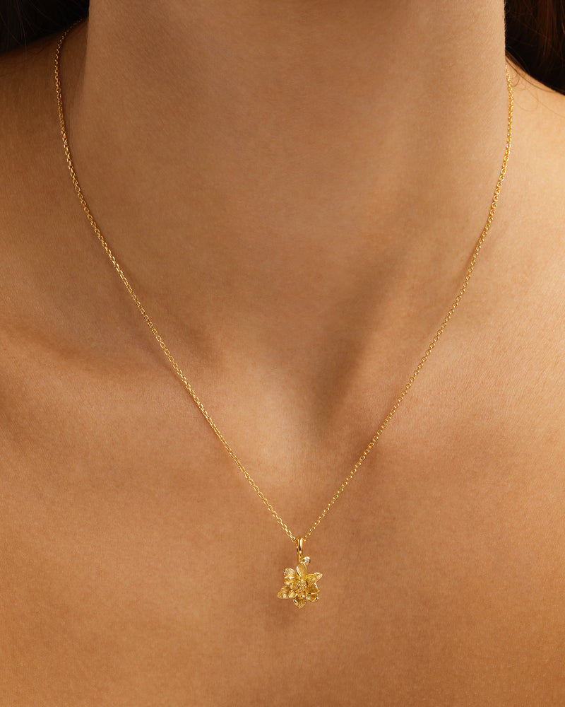Birth Flower Necklace 18k Gold Vermeil - Roma Gift & Gourmet
