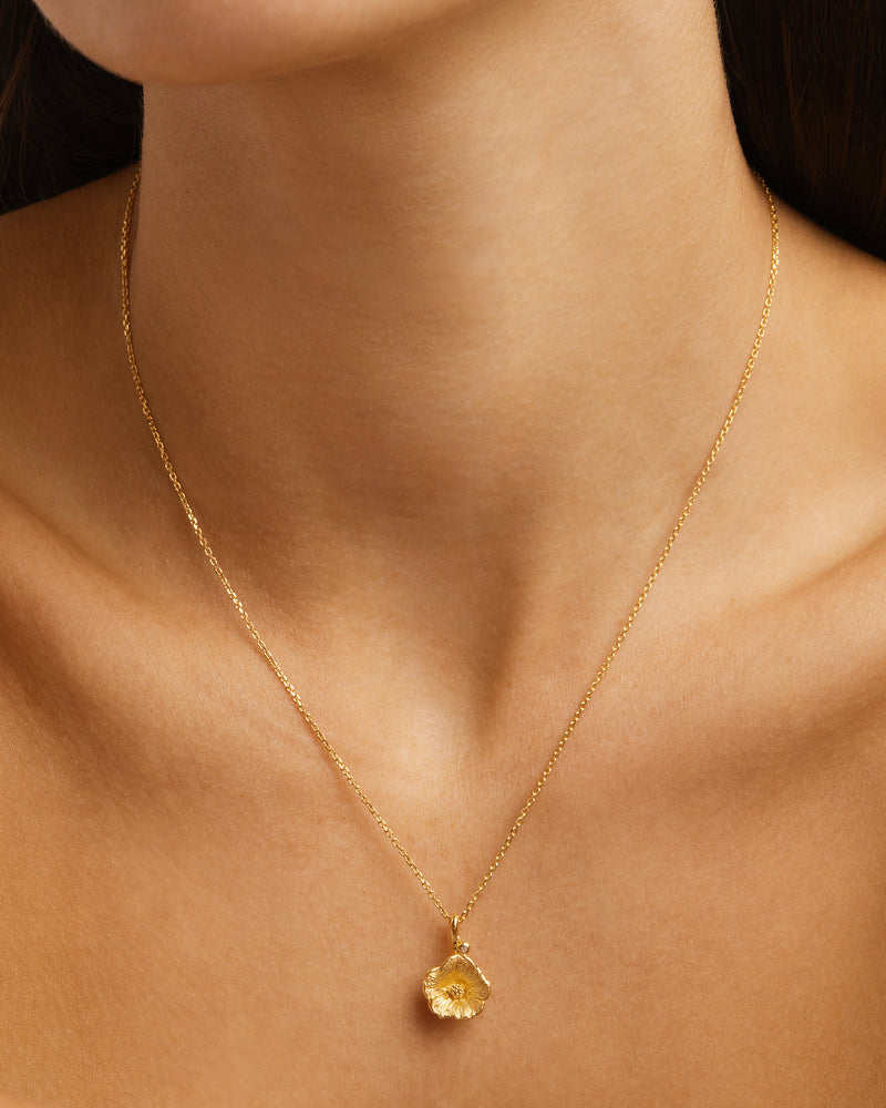 Birth Flower Necklace 18k Gold Vermeil