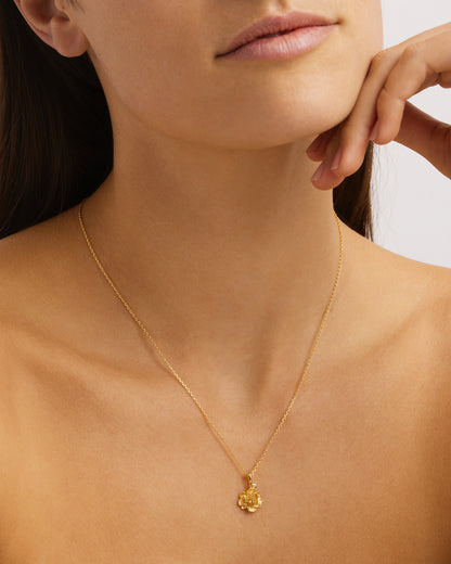 Birth Flower Necklace 18k Gold Vermeil
