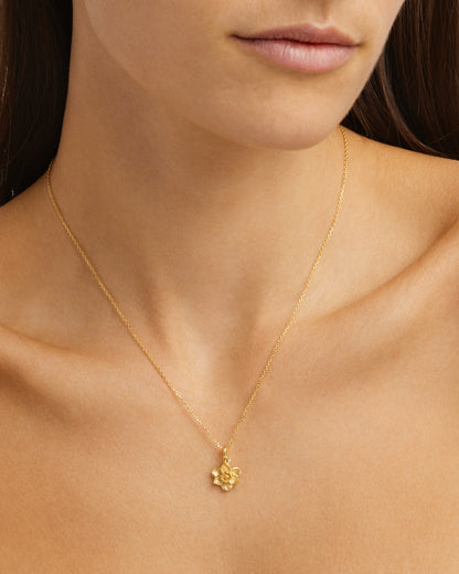 Birth Flower Necklace 18k Gold Vermeil