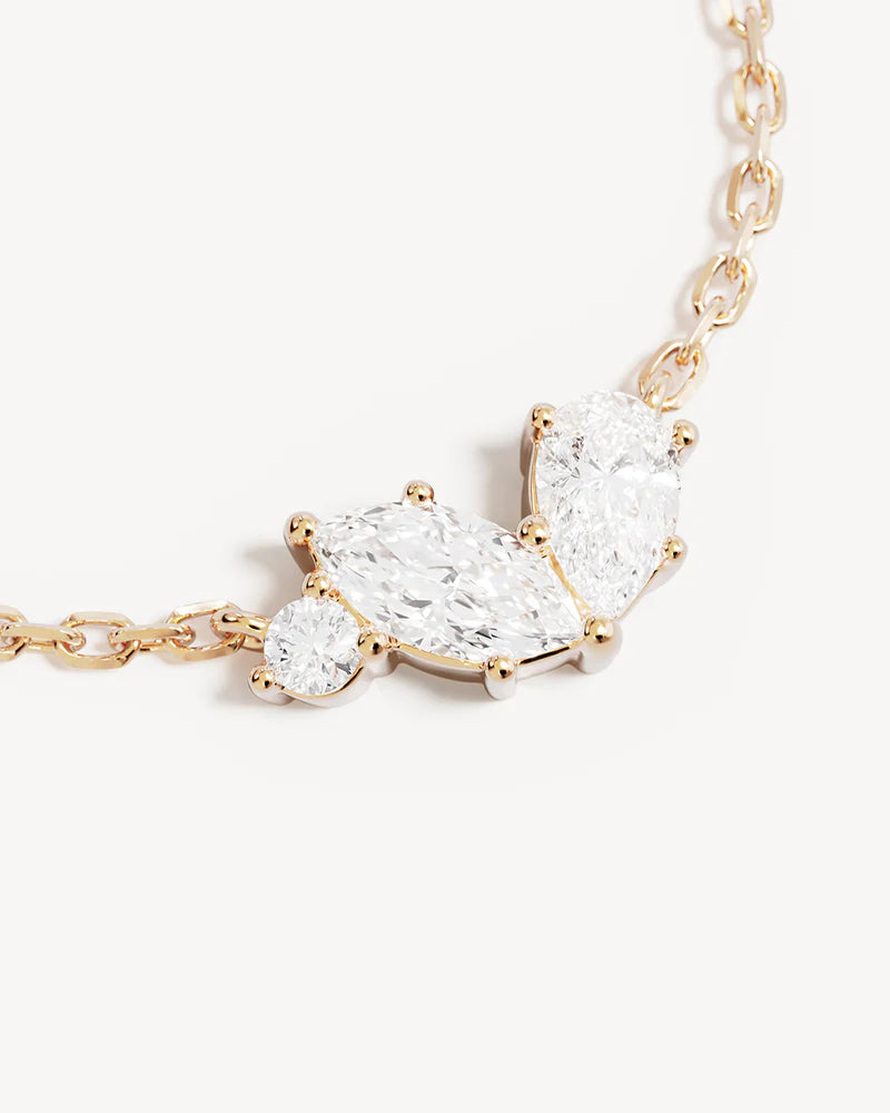 Crystal Wings Necklace - Gold