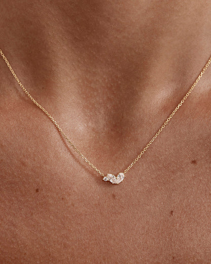 Crystal Wings Necklace - Gold