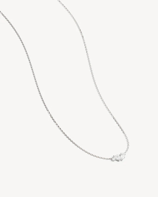 Crystal Wings Necklace - Sterling Silver