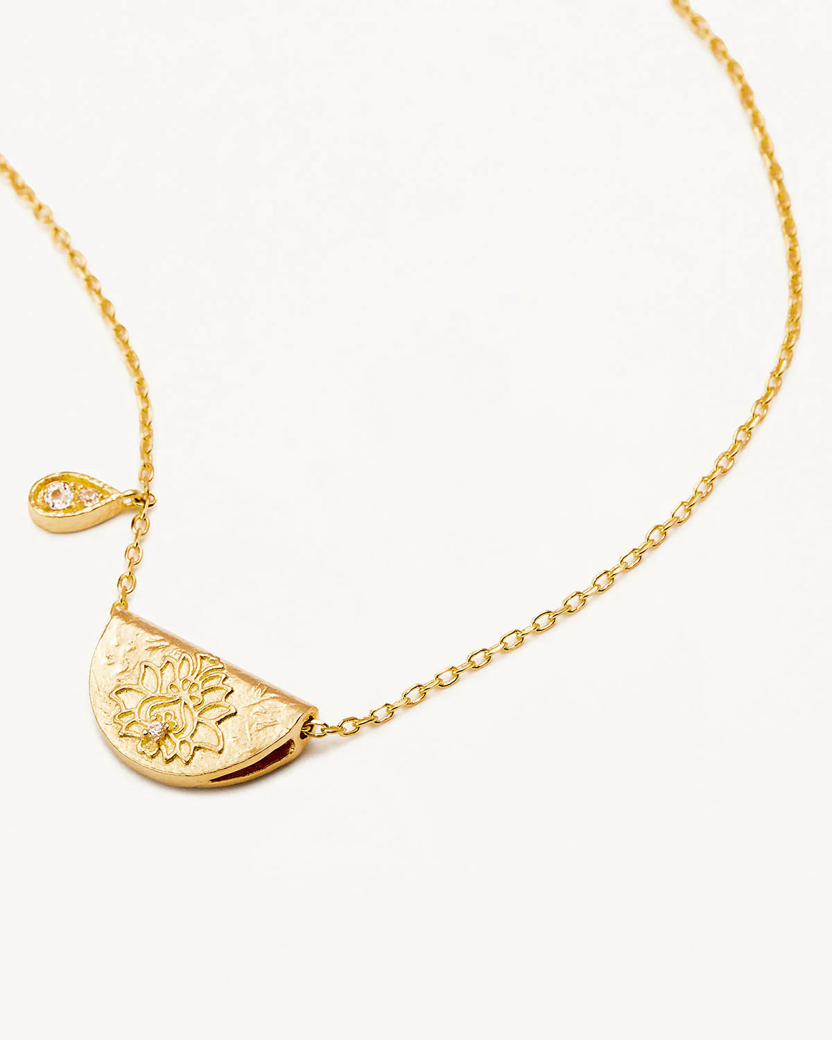 Lotus Birthstone Necklace-Gold - Roma Gift & Gourmet