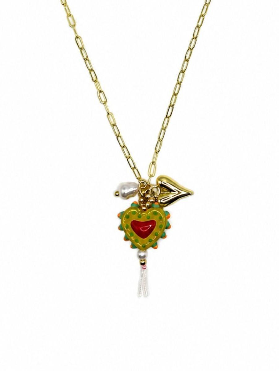 Painted Heart Necklace