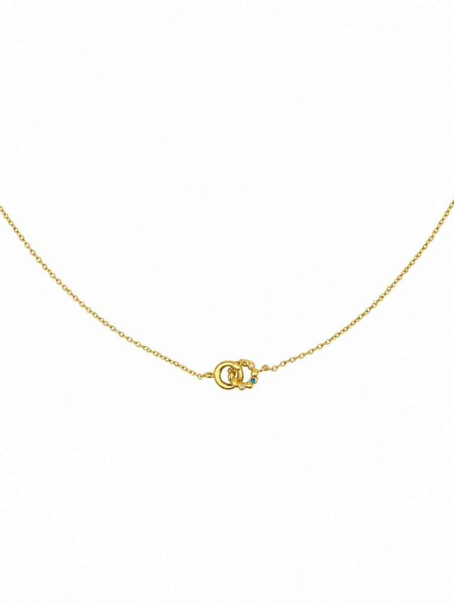 Gold Double Ring Necklace