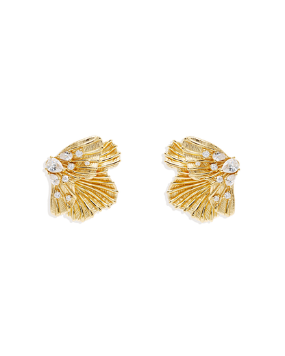 Gold Ocean Whisper Statement Earrings